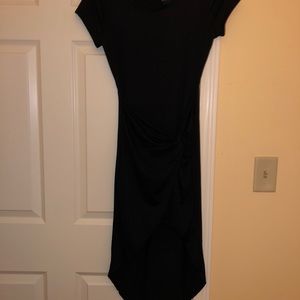 Black mini drape dress